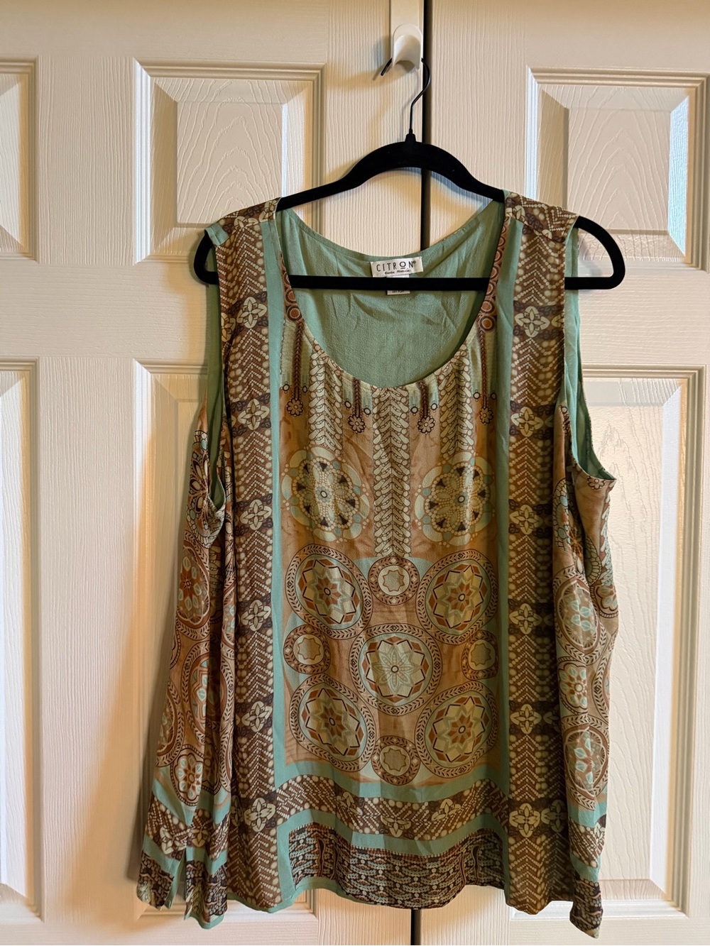 Citron Santa Monica, Bohemian 100% Silk Tank Top Women’s Size 3X